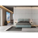 thumbnail of Letto contenitore imbottito 160x190 tessuto Aragona 7 azzurro Mados