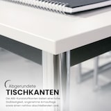 thumbnail of bümö Multifunktionstisch Buche, Tisch 160 x 69 cm, Tischfuß vierkant schwarz - Tisch Trapez, Besprechungstisch System D-Serie, Konferenztisch,