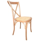 thumbnail of Silla Crossback de madera de haya natural con asiento de ratán