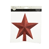 thumbnail of Christbaumspitze Stern mit Glitzer 19cm Kunststoff, weihnachtsrot