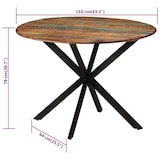 thumbnail of vidaXL Eettafel Ø110x78 cm van massief oud hout en staal