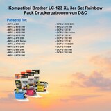 thumbnail of Kompatibel Brother LC-123 XL 3er Set Rainbow Pack Druckerpatronen von D&C