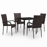 thumbnail of Helloshop26 - Conjunto de comedor de jardín exterior de 5 piezas muebles marrones y negros 02_0013833