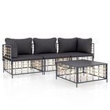 thumbnail of vidaXL 4-tlg. Garten-Lounge-Set mit Kissen Anthrazit Poly Rattan