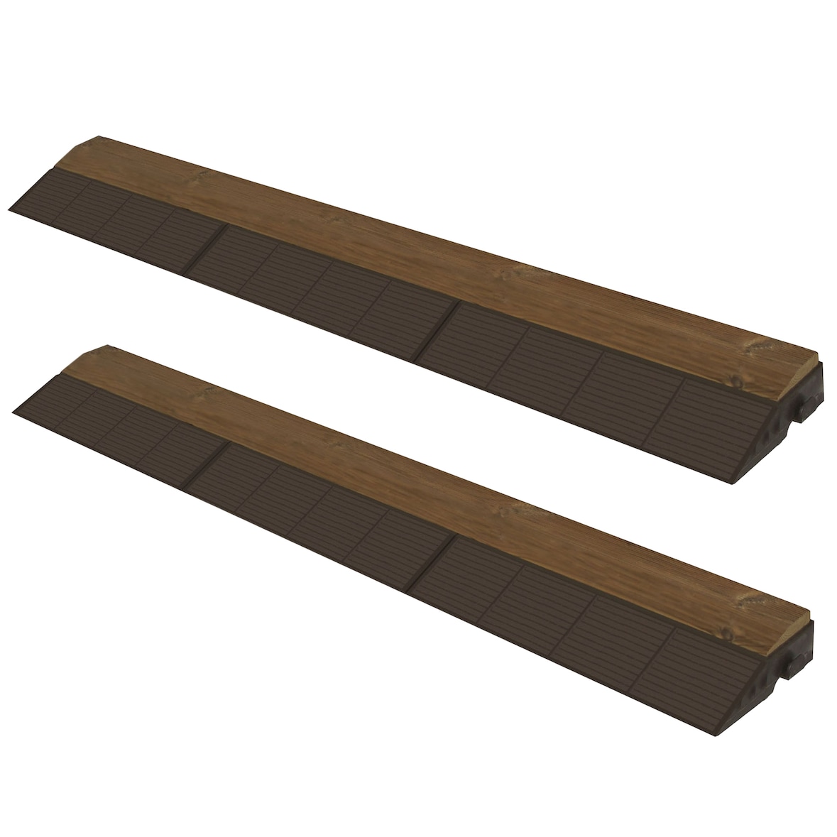 WellHome Combi-Wood Pack 4 Bordes Finalización para Baldosas de Suelo en Madera de Pino 117x19,5x6cm Acabado Hembra en color Madera