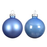 thumbnail of 6 Weihnachtskugeln Glas 8cm matt & glänzend Christbaumkugeln Weihnachtsbaumkugeln Groß Christbaumschmuck Weihnachtsbaumschmuck Deko Himmelblau