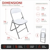 thumbnail of Set 6 Sedie Pieghevoli Apri e chiudi richiudibili imbottite Salvaspazio in Acciaio da giardino picnic Colore BIANCO