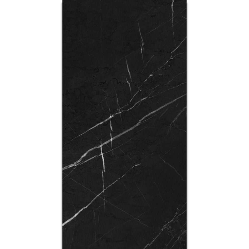 Belvit Bergamo Schwarz Marmor Fliese Glanz 60x120cm