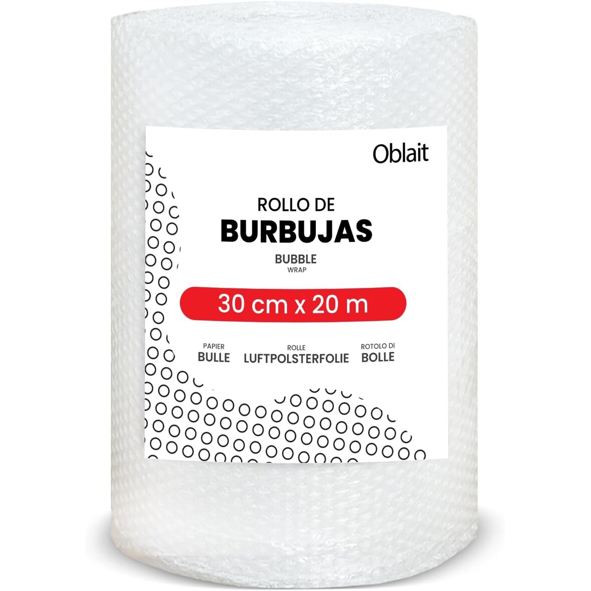 Rollo de plástico de burbujas | 30 cm x 20 m, Precorte cada 50 cm | Papel Burbujas para Embalaje, Envíos, Mudanzas, Protección