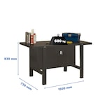 thumbnail of SimonRack Mesa de Trabajo Taller, 1500x730 mm, Cabina, Tablero Metal, Capacidad Carga 600 kg, Antracita - BT-6