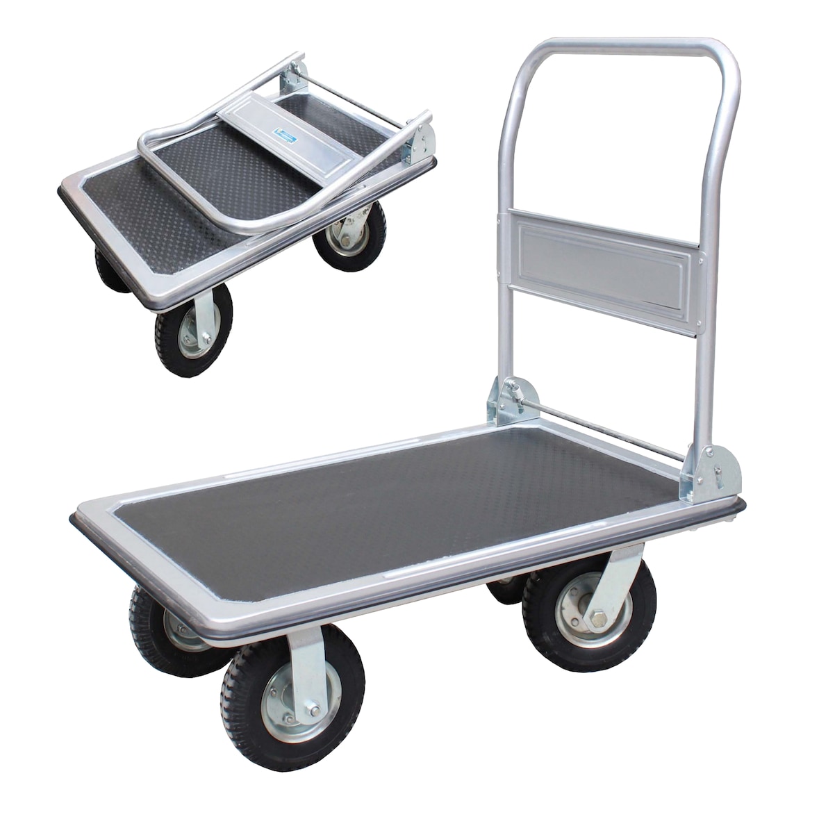 Plattformwagen 300 kg luftbereift Transportwagen Handwagen Transportkarre