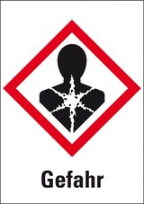 thumbnail of Dreifke® Aufkleber I Gefahrensymbol Gesundheitsgefahr GHS 08, Gefahr, Folie, 148x210mm, GHS-Verordnung