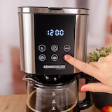 thumbnail of ROMMELSBACHER Filterkaffeemaschine FKM 1000, 1,5 Liter Wassertank, Glaskanne, Startzeitvorwahl, Warmaltefunktion, Filterträger 1x4, Dauerfilter