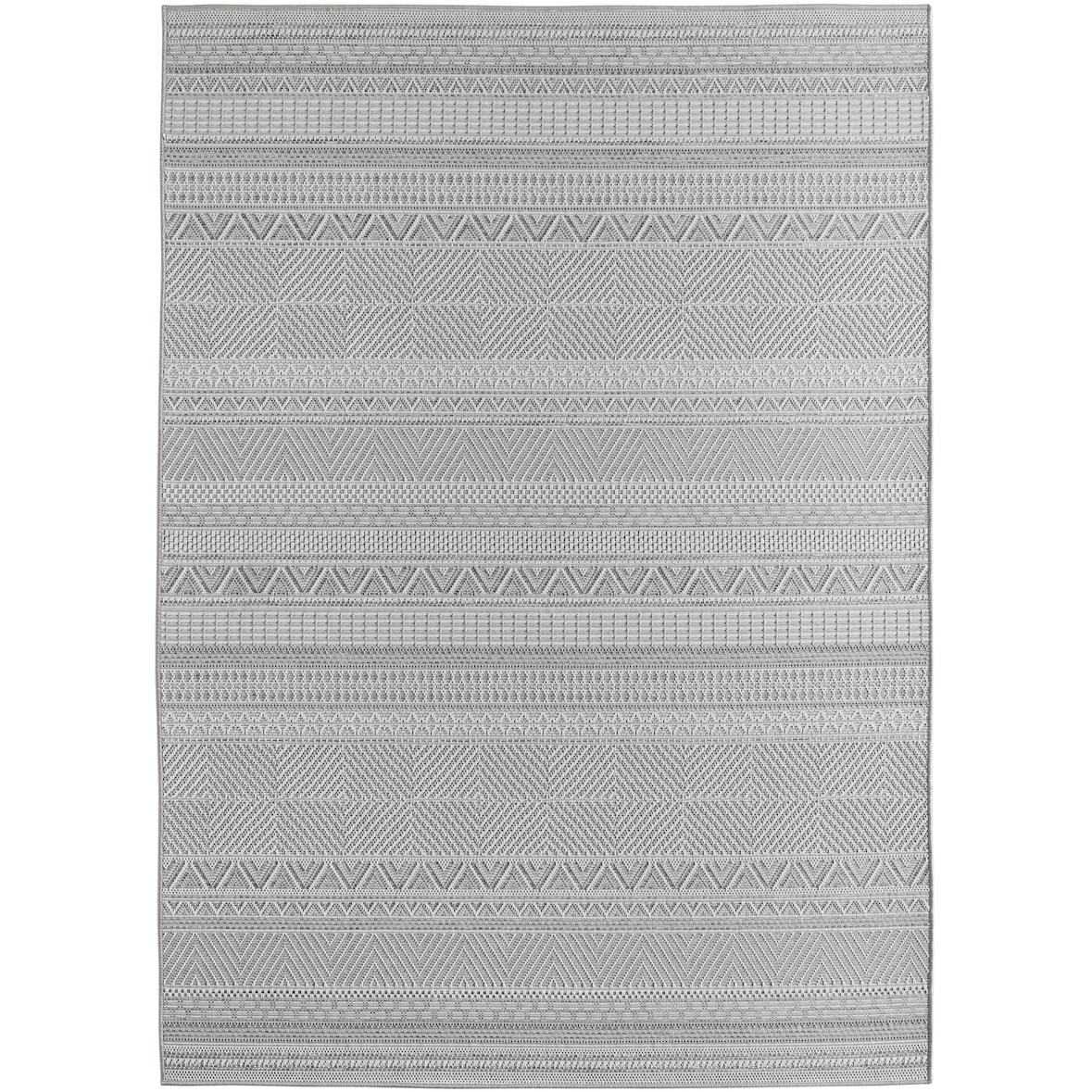 Carpetsale24 Outdoor Teppich Grau 240x340 cm, Wetterfest, ideal für Küche, Balkon, Terrasse, Garten auch Wohnzimmer, Skandinavisches Boho-Design