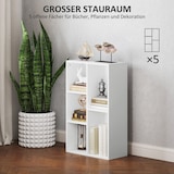 thumbnail of Bücherregal Aufbewahrungsregal 50x24x80 cm mit 5 offenen Würfeln flexibel horizontal oder vertikal Spanplatte Weiß mit Kippschutz