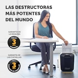 thumbnail of Destructora trituradora de papel Fellowes LX45, uso personal, destruye hasta 8 hojas en partículas de 4x37mm, Din P-4, papelera 17 litros/226 hojas