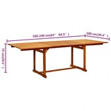 thumbnail of Tuin eettafel massief hout acacia V1 | vidaXL: Afmetingen - 240 x 100 x 75 cm