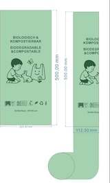 thumbnail of RyanPack Kompostierbare Bio Müllbeutel aus Maisstärke 80x110 cm 25 µm grün – 25 Stück