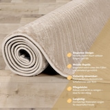 thumbnail of Teppich Kurzflor Unifarben Wohnzimmer schmutzabweisend Beige Rechteckig 160x220 | 65% Polypropylen, 35% Polyester | Florhöhe: 9 mm | pflegeleicht