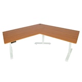 thumbnail of Schreibtisch HWC-D40, Computertisch, 120° elektrisch höhenverstellbar ~ natur, weiß