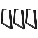 thumbnail of vidaXL Esstischbeine V-Form 3 Stück Schwarz 90x(72-73,3) cm Stahl