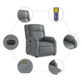 thumbnail of vidaXL Massagesessel Elektrisch Grau Kunstleder