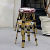 thumbnail of METRO PROFESSIONAL Taburete de bistro, apilable, aluminio/ratán PE,  Ø 45 x 47 cm, rojo