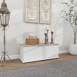 thumbnail of Baúl de almacenamiento de madera arcón de almacenamiento con tapa carga máx. 120 kg para dormitorio salón 100x40x40 cm natural y blanco