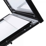 thumbnail of Danieli Store | Tablón de anuncios para exterior negro | Expositor Atril Porta Menú, puerta abatible y cerradura | Tablón para suelo tamaño 2xA4