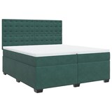 thumbnail of vidaXL Boxspringbett mit Matratze Dunkelgrün 200x200 cm Samt