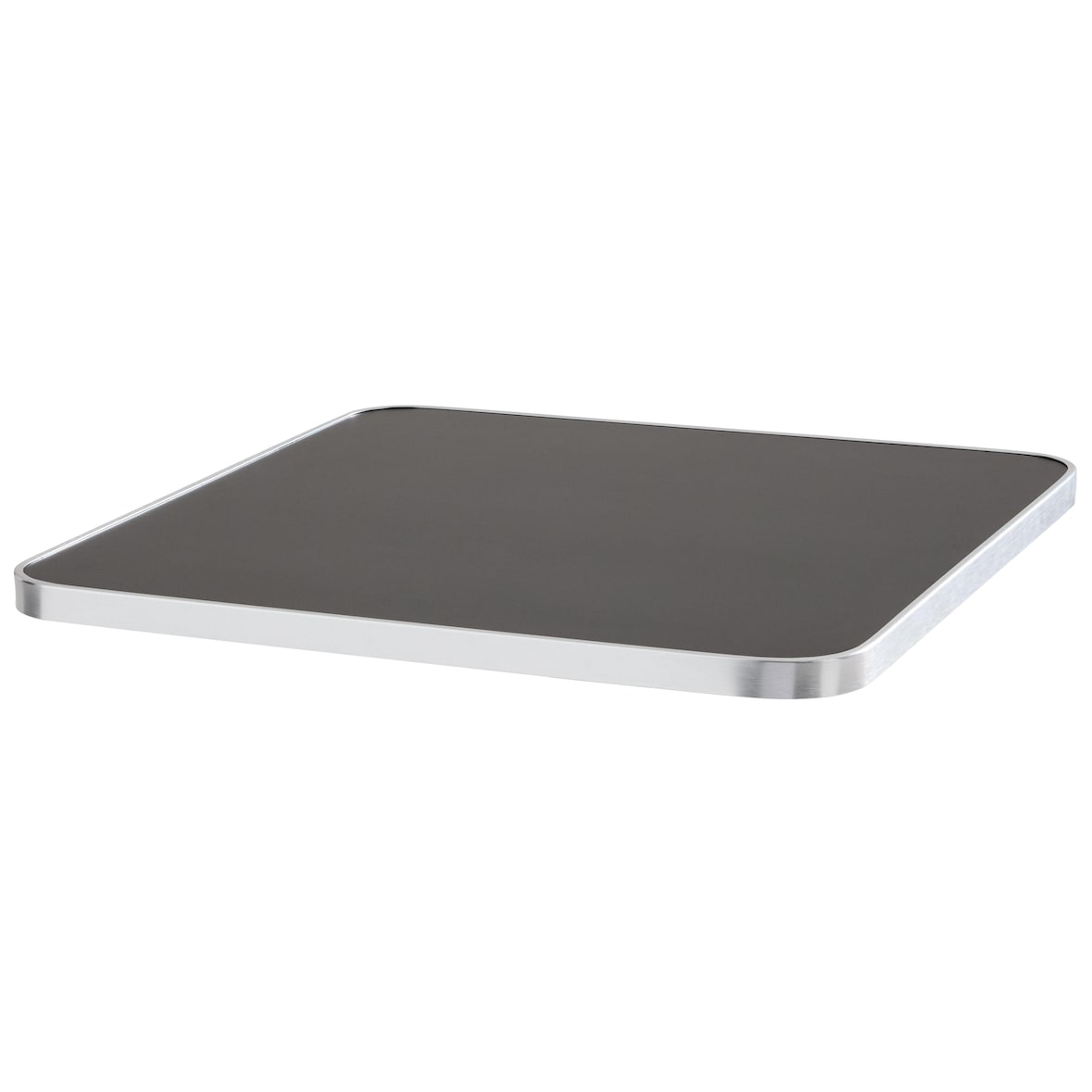 Plateau de table carré noir cerclage argent 60cm Montmartre - Oviala