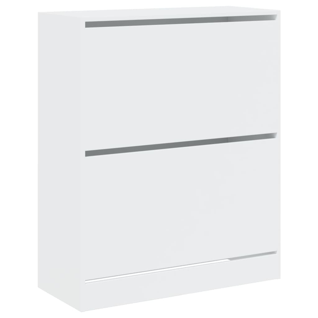 Helloshop26 - Armoire à chaussures range chaussures rangement meuble entrée couloir salon 80 x 34 x 96,5 cm bois d'ingénierie blanc 02_0021507