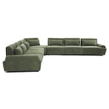 thumbnail of Divano angolare modulare a 7 posti con schienale regolabile, verde, L 449 x l 449 x h 82 cm Oviala