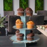 thumbnail of Intirilife Etagere aus Karton mit 3 Ebenen in Hellblau - 30 / 24.5 / 16 x 33 cm - Tortenständer aus Pappe, Muffinständer Cupcake Ständer