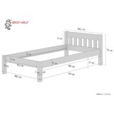 thumbnail of Massivholzbett Kiefer natur 100x200 Einzelbett Futonbett Bettrahmen Rollrost 60.38-10