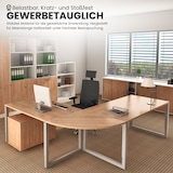 thumbnail of bümö höhenverstellbarer Eckschreibtisch R-Serie 200x120 cm in weiß, Gestell in Graphit - Schreibtisch L Form, großer Tisch für's Büro, Computertisch