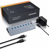 thumbnail of Primewire 8 Port USB 3.2 Gen.1 Port Hub - 8 x USB 3.2 Gen1, Davon 1x USB Ladeport smart Charge - 8 Port Verteiler mit Netzteil - Alugehäuse - für PC