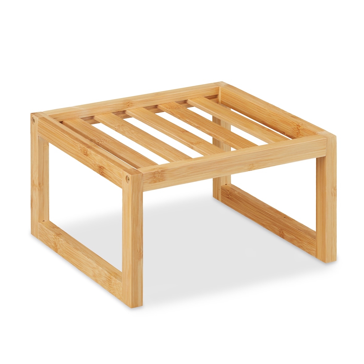 Relaxdays Schrankeinsatz, Bambus, HxBxT: 14 x 24,5 x 24,5 cm, Regaleinsatz für Arbeitsplatte & Küchenschrank, natur