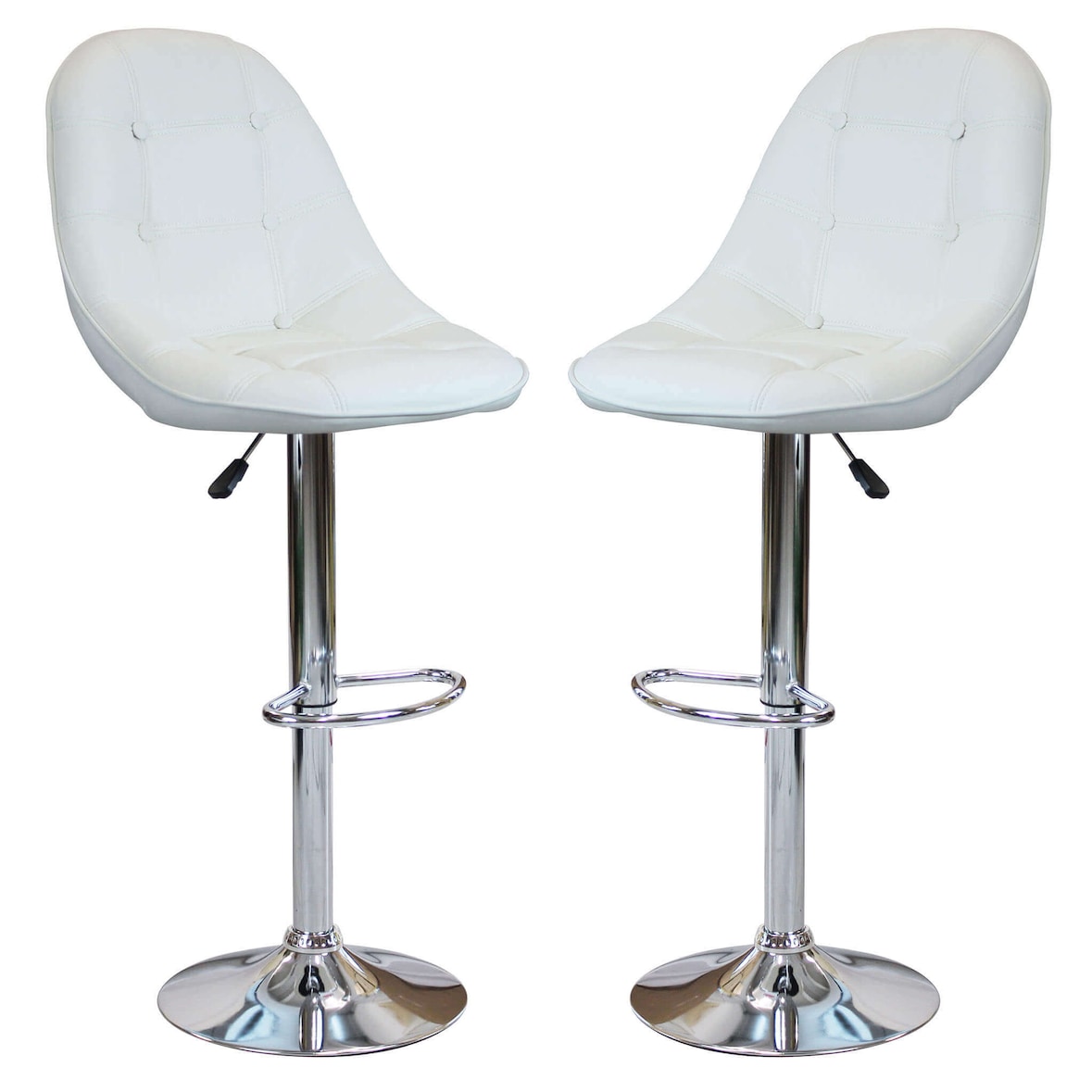 BUFORD set di 2 sgabelli alti in metallo colore Bianco