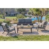 thumbnail of Salon de jardin 5 pl en alu anthracite et plateau composite effet bois - KOMMOS