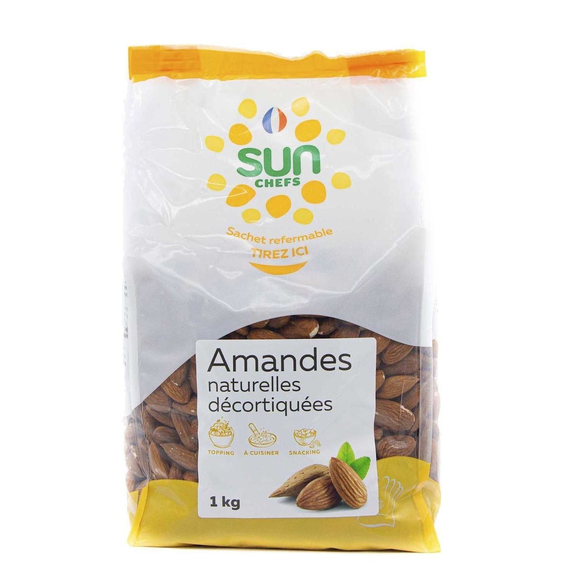 Amandes naturelles décortiquées 10x1kg Sun Chefs