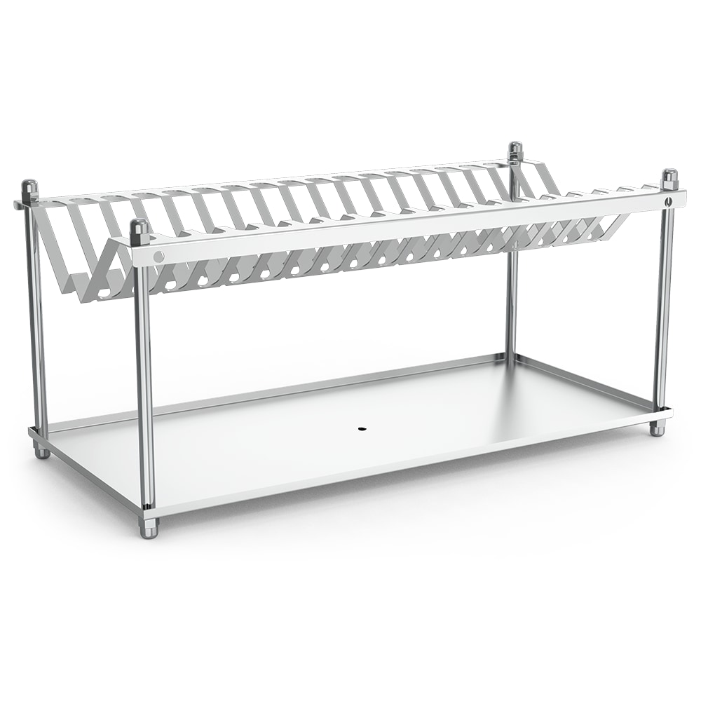 Escorredor de pratos e copos em aço inoxidável para pratos e copos 955x228x225 mm.