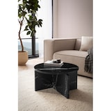 thumbnail of Couchtisch 60x60x33 cm Schwarz Sofatisch in Marmor-Optik Modern, Design Wohnzimmertisch Rund, Loungetisch Klein, Kaffeetisch