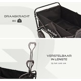 thumbnail of BRASQ Bolderkar Opvouwbaar - Zwart - 90KG Draagkracht -  360º Wielen met rem- Verstelbare hendel - Bolderwagen