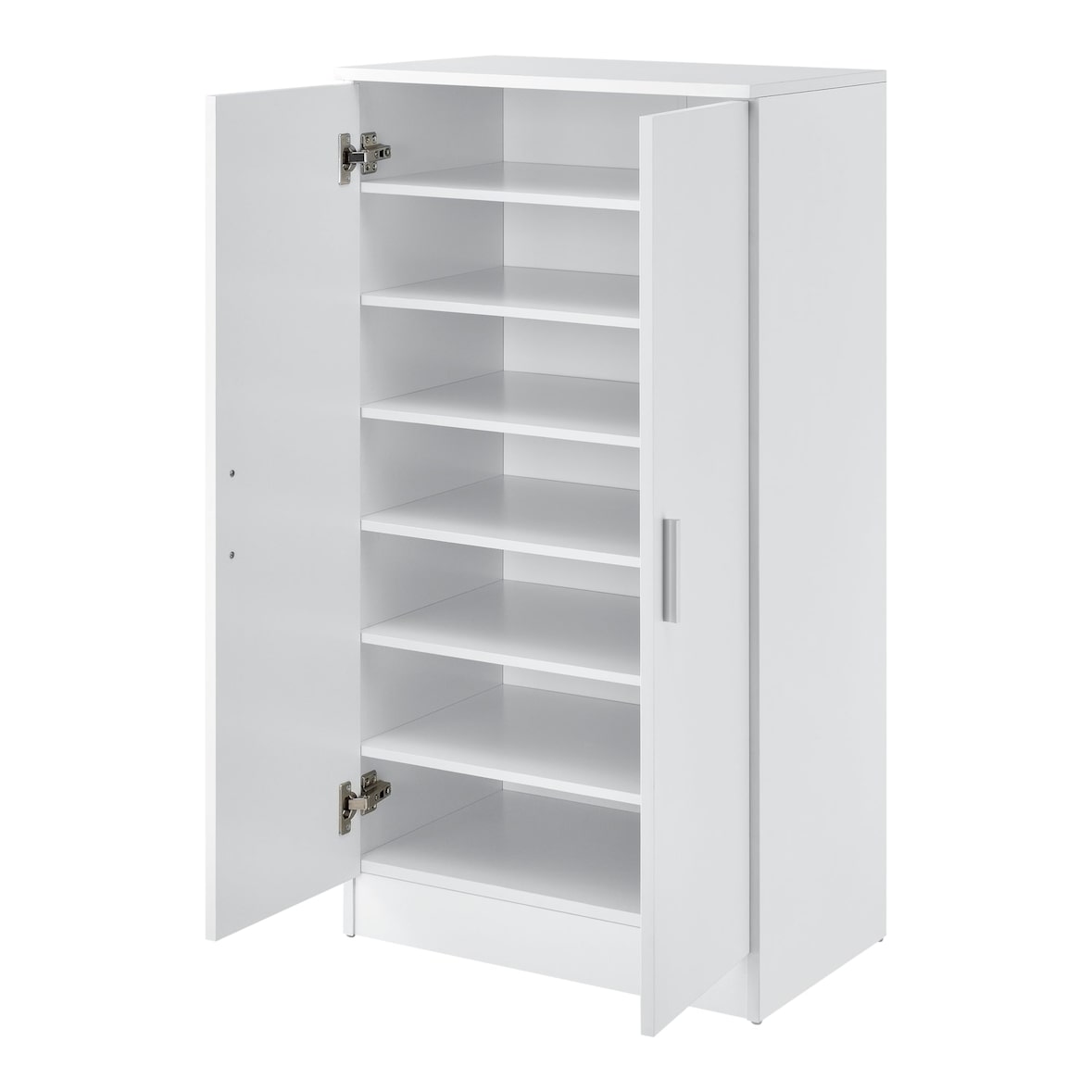 Helloshop26 - Meuble à chaussure rangement porte-chaussures avec 2 portes et 7 surfaces de stockage 108 x 55 x 35 cm mdf effet blanc 03_0002837
