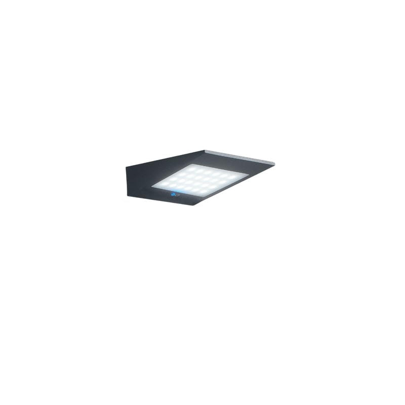 Lámpara de pared LED solar de 2,2 W con batería y fotovoltaica IP54, gris oscuro