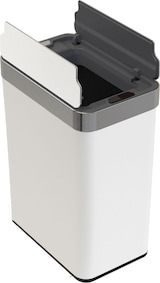 thumbnail of WellHome - Edelstahl-Abfalleimer mit Sensor-Automatik und Flügeldeckel, weiß, 50L - 41 x 26,5 x 53 cm