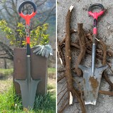 thumbnail of Radius Root Slayer Spaten, Wurzelspaten, ergonomisch, Mehrzweckschaufel, Schneidspitze, Klinge mit Zähnen zum Schneiden der Wurzeln, 113 cm, rot