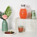 thumbnail of Relaxdays Glaskaraffe, 2L Karaffe mit Deckel, Tee Krug, Wasser Kanne, Saftkrug, Glas & Edelstahl, transparent/silber