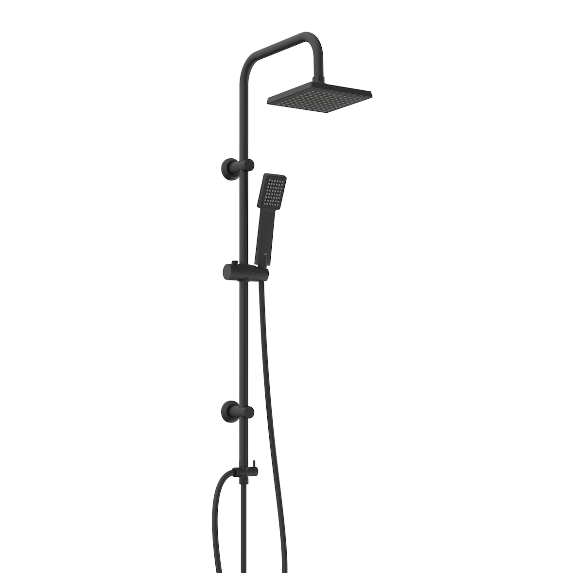 Duschset EASY ENERGY, Regendusche ohne Armatur, Duschsystem mit Kopfbrause und Handbrause, Duschbrause, Dusche Schwarz